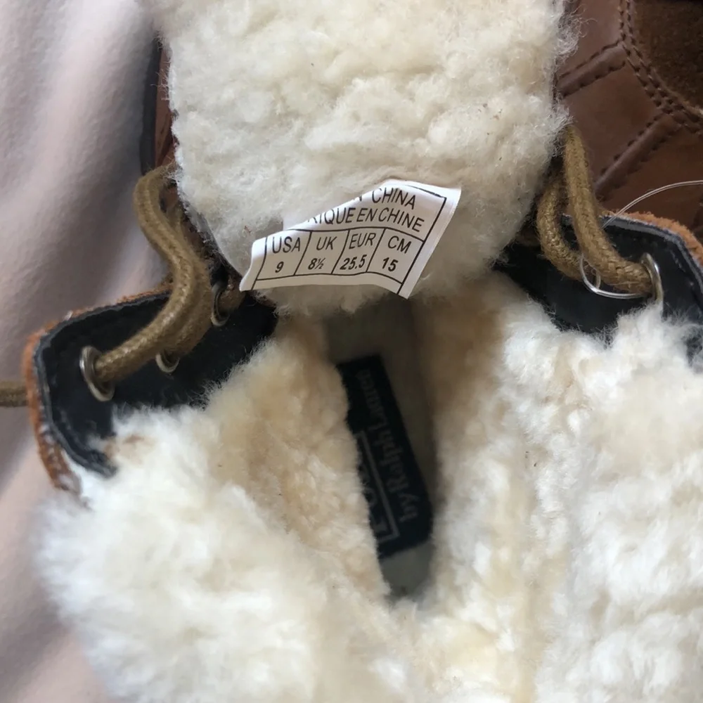 Polo by Ralph Lauren Leather Shearling Boot Size 9